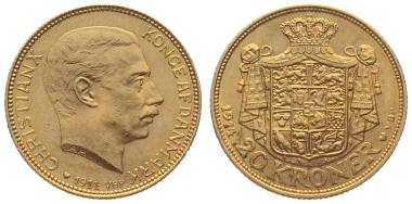 Preview: Dänemark 20 Kroner 1914 - Christian X.